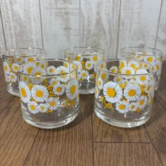 アデリア　グラス　「花ざかり」5個セット　昭和レトロ　レトログラス