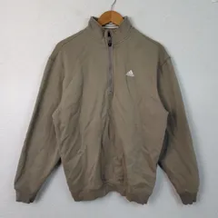 00s adidas アディダス ハーフジップスウェット ロゴ刺繍 アースカラー ベージュ Mサイズ メンズ 古着 テック系 ストリート