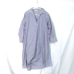 BEAMS HEART ビームスハート ボーターリボンシャツロングワンピース Aライン綿 ボーダー フリーサイズ 〇□