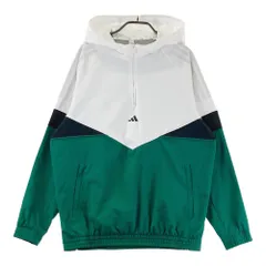 サイズ：L ADIDAS GOLF アディダスゴルフ ; 2024年モデル 裏メッシュ フード付 ハーフジップブルゾン  グリーン系 [240101618094] ゴルフウェア メンズ ストスト