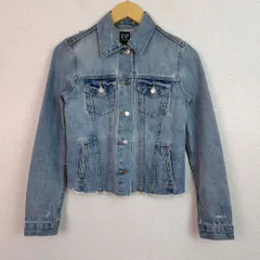GAP ギャップ デニムジャケット 裾カットオフ ライトブルー XXSサイズ レディース 古着 アメカジ ストリート