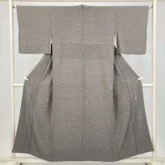 たんす屋 TANSU-YA 着物 リユース着物 小紋 灰 グレー カジュアル 江戸小紋 袷 絹 未洗い 【身丈】147cm【裄丈】64.5cm MS7600