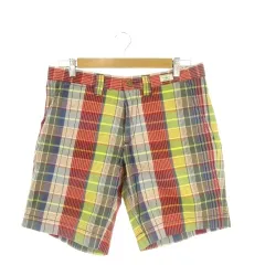 トミーヒルフィガー TOMMY HILFIGER パンツ 32 赤 レッド チェック柄 ショート丈 /AH13 ■GY58