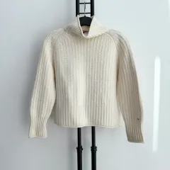 正規品 Tommy Hilfiger 白 ハイネック タートルネック メリノウール 100% ニット