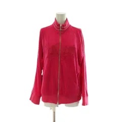 23区 オンワード樫山 SPORT ジャケット 上着 3 ピンク スタンドカラー ベロア調 ロゴ刺繍 長そで ゴルフウェア ジップアップ /PP ■GY60