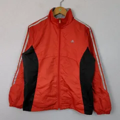 adidas アディダス トラックジャケット ロゴ刺繍 レッド Lサイズ メンズ 古着 スポーツMIX ストリート