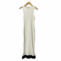 ザラ ZARA ワンピース ロング ノースリーブ リブ S ホワイト