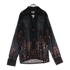 ETRO (エトロ) 幾何学総柄 プリント オープンカラー ロングスリーブ コットン 長袖シャツ ブラック 191-1K734-4748