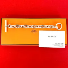 極 美品 箱付 HERMES エルメス シェーヌダンクル GM 11コマ マルジェラ期 シルバー925 ブレスレット チェーン バングル シルバー 43199