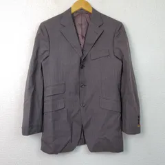BURBERRY BLACK LABEL バーバリーブラックレーベル テーラードジャケット ストライプ ウール ダークグレー 38サイズ メンズ 古着 モード クラシック