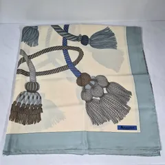Aquascutum アクアスキュータム　　大判スカーフ　タッセル柄