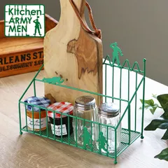 マルチラック Kitchen ARMY MEN キッチン収納 スチール製 （ 調味料ラック スパイスラック 小物入れ キッチン用品 キッチン雑貨 キッチン小物 台所用品 調理用品 調理雑貨 ユニーク雑貨 ）
