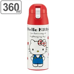 水筒 ステンレス 直飲み 超軽量ワンプッシュステンマグ ハローキティ Red Heart 360ml キャラクター （ 保温 保冷 ステンレスボトル キティ ステンレス製 ステンレスマグ コンパクト マイボトル コンパクトマグ マグボトル キャラ ）