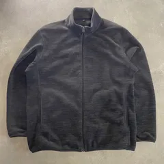 【U-42】ユニクロ フリースジャケット L ブラック フルジップ メンズ シンプル 無地 防寒 アウター 古着