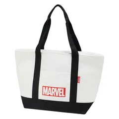 エコバッグ 保冷機能付き 麻風 トート型 MARVEL （ ショッピングバッグ 保冷バッグ マチ付き 大容量 保冷 保温 お買い物バッグ トートバッグ おしゃれ マーベル キャラクター ロゴ ）