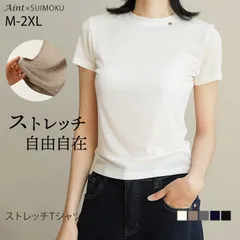 【2XLサイズ】超柔らか ストレッチ Tシャツ カットソー インナーTシャツ キレイめ レディース トップス シンプル 肌に優しい エコ素材 伸びる 高伸縮 快適 重ね着 インナー 無地 ブラック アイボリー 5625022