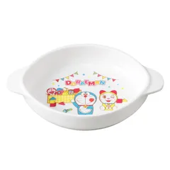 小皿 17cm ドラえもん No2 離乳食 皿 ベビー キャラクター 日本製 （ 電子レンジ対応 食洗機対応 子供用 お皿 取り皿 どらえもん プレート 浅鉢 割れにくい 持ちやすい 持ち手付き ）