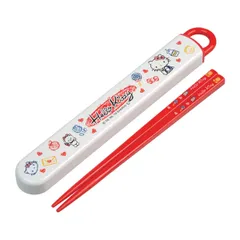 箸＆箸箱セット スライド式 箸 箸箱 ハローキティ スケッチ 16.5cm 子供 （ 食洗機対応 幼稚園 保育園 キャラクター キッズ お箸 はしばこ 箸箱セット 箸＆ケース 食洗機OK キャラ カトラリー お弁当グッズ ランチグッズ 日本製 ）