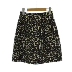インディヴィ INDIVI タグ付き ミニスカート 5 茶 ブラウン レオパード柄 Aライン ひざ上丈 Aライン /PP ■GY60
