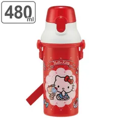 水筒 抗菌 プラスチック 直飲み ハローキティ おしゃれガール 軽量 480ml キッズ （ キティ 食洗機対応 直のみ すいとう 子供 幼稚園 保育園 子供用 プラボトル ダイレクトボトル ボトル サンリオ キャップロック ランチグッズ AG ）