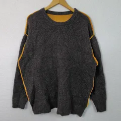 ニット 無地 チャコール メンズ 古着 ストリート Y2K