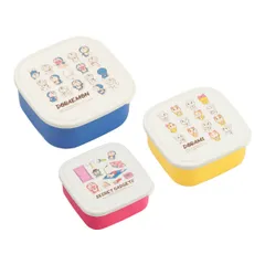 お弁当箱 シール容器 3個セット ドラえもん （ レンジ対応 弁当箱 デザートケース 入れ子式 お弁当 弁当 子供 レンジOK フルーツケース 果物ケース 果物入れ 550ml 360ml 220ml 幼稚園 保育園 日本製 キッズ ）