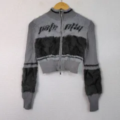 EMODA エモダ ジップアップニット フルジップ グレー Fサイズ レディース 古着 ギャル Y2K