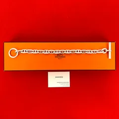 極 美品 保存箱付 HERMES エルメス シェーヌダンクル MM 16コマ シルバー925 ブレスレット チェーン バングル アクセサリー 37957
