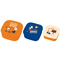 弁当箱 3個セット PEANUTS スヌーピー SKATE BOARD （ SNOOPY シール容器 お弁当箱 ランチボックス 1段 セット デザートケース 保存容器 お弁当 弁当 一段 おべんとう箱 日本製 ）
