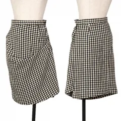 トリココムデギャルソンtricot COMME des GARCONS変形ギンガムチェックスカート 黒 アイボリー黒M