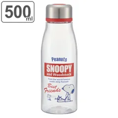 水筒 マグ 500ml プラスチック スタイリッシュ ブローボトル PEANUTS スヌーピー レトロラベル （ SNOOPY 直飲み ボトル プラボトル こし器付 軽量 直のみ プラスチック水筒 プラスチックボトル ダイレクトボトル すいとう ）