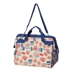 ランチバッグ 保温 保冷 がま口型 マルチバッグ PEANUTS スヌーピー レトロラベル （ SNOOPY 保冷バッグ 保冷ランチバッグ 弁当袋 お弁当袋 お弁当入れ お弁当箱 弁当 袋 ランチ Wファスナー がま口 ショルダーベルト付き ）