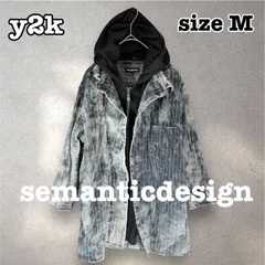 semanticedesign セマンティックデザイン　レイヤード　ジャケット　フード付きシャツジャケット　インディゴ　Mサイズ　M0049