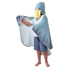 バスタオル ハシビロコウ タオル アニマルタオル 動物 かわいい （ フード付きタオル フード付きバスタオル なりきりタオル フードタオル ラップタオル ポンチョタオル マイクロファイバー 吸水 変身 なりきり 鳥 ）