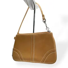 美品　COACH コーチ　リストレットポーチ　ミニバッグ　レザー　ベージュ