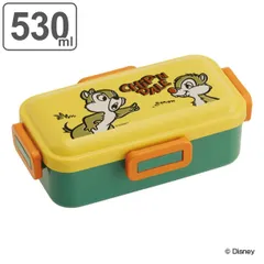 お弁当箱 1段 530ml 抗菌 ふわっと ランチボックス チップ＆デール レトロ （ チップ デール 食洗機対応 レンジ対応 弁当箱 AG 女子 食洗機OK レンジOK お弁当 弁当 一段 仕切り付き 女性 ）