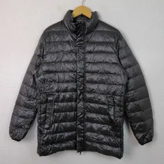 UNIQLO ユニクロ ダウンジャケット ヘリンボーン 総柄 ブラック Lサイズ メンズ 古着 シンプル クラシック