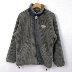 FIRST DOWN USA ファーストダウン フリースジャケット ロゴワッペン オリーブ Mサイズ メンズ 古着 アウトドア ワーク系 アメカジ ストリート