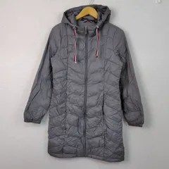 TOMMY HILFIGER トミーヒルフィガー ダウンコート 無地 グレー Sサイズ レディース 古着 クラシック シンプル