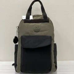 9387　KIPLING　キプリング　2way　リュックサック　リュック　バックパック　ハンドバッグ　カーキ　オリーブ　グリーン　ブラック　黒　チャーム付き　モンキー　ゴリラ　レディース　メンズ　ユニセックス　軽量　ポケット多数