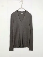 IENA イエナ 伸縮性 ニット 3x3リブ Vネック プルオーバー 茶 ■■ レディース