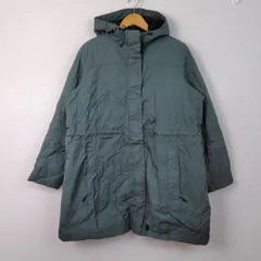 00s L.L.Bean エルエルビーン フーデッドジャケット コート 無地 ダークグリーン 1Xサイズ レディース 古着 アウトドア シンプル