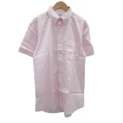 メーカーズシャツ カマクラ MAKER'S SHIRT 鎌倉 カジュアルシャツ L ピンク ストライプ柄 ボタンダウンカラー 半袖 /SY70 ■GY58