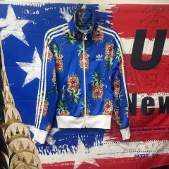 109 アディダス フラワーハワイアン 炎 ジャージトラックジャージ xs85