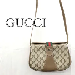 グッチ 斜め掛け GUCCI オールドグッチ ショルダーバッグ 116.02.024 シェリーーライン GG柄  ブラウン ダメージ レディース 鞄