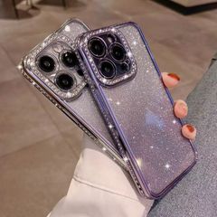 라인 스톤 iPhone17 케이스 반짝이 iPhone16 케이스 iphone 케이스 인테리어 카메라 렌즈 보호 세련된 봄 여름 겨울 소프트 케이스 케이스 커버 shoujike69