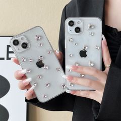 인기 신작! iPhone17 케이스 투명 클리어 세련된 어른 귀여운 라인 스톤 비쥬 핑크 라메 애플 로고 애플 마크 아이폰 케이스 아이폰 16 케이스 iPhone15 Pro Max 케이스 shoujike60