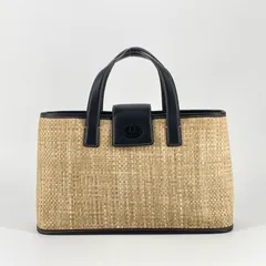 COACH（コーチ）　ストロー　レザー　6183　ハンドバッグ　ベージュ