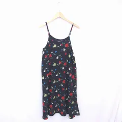 ジーナシス JEANASIS キャミワンピ ワンピース ロング 花柄 プルオーバー ノースリーブ F ブラック 黒 /TT16