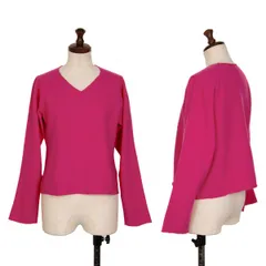 トリココムデギャルソンtricot COMME des GARCONS ウールラグランＶネックニット ピンクM位